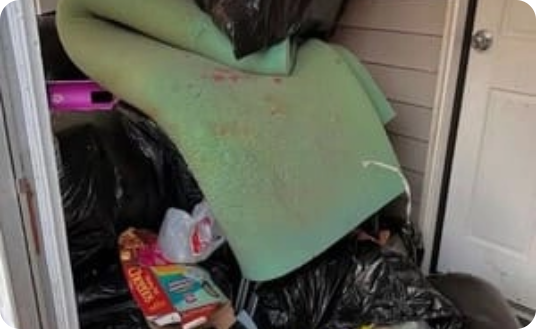 Bags of trash loaded for removal Seattle